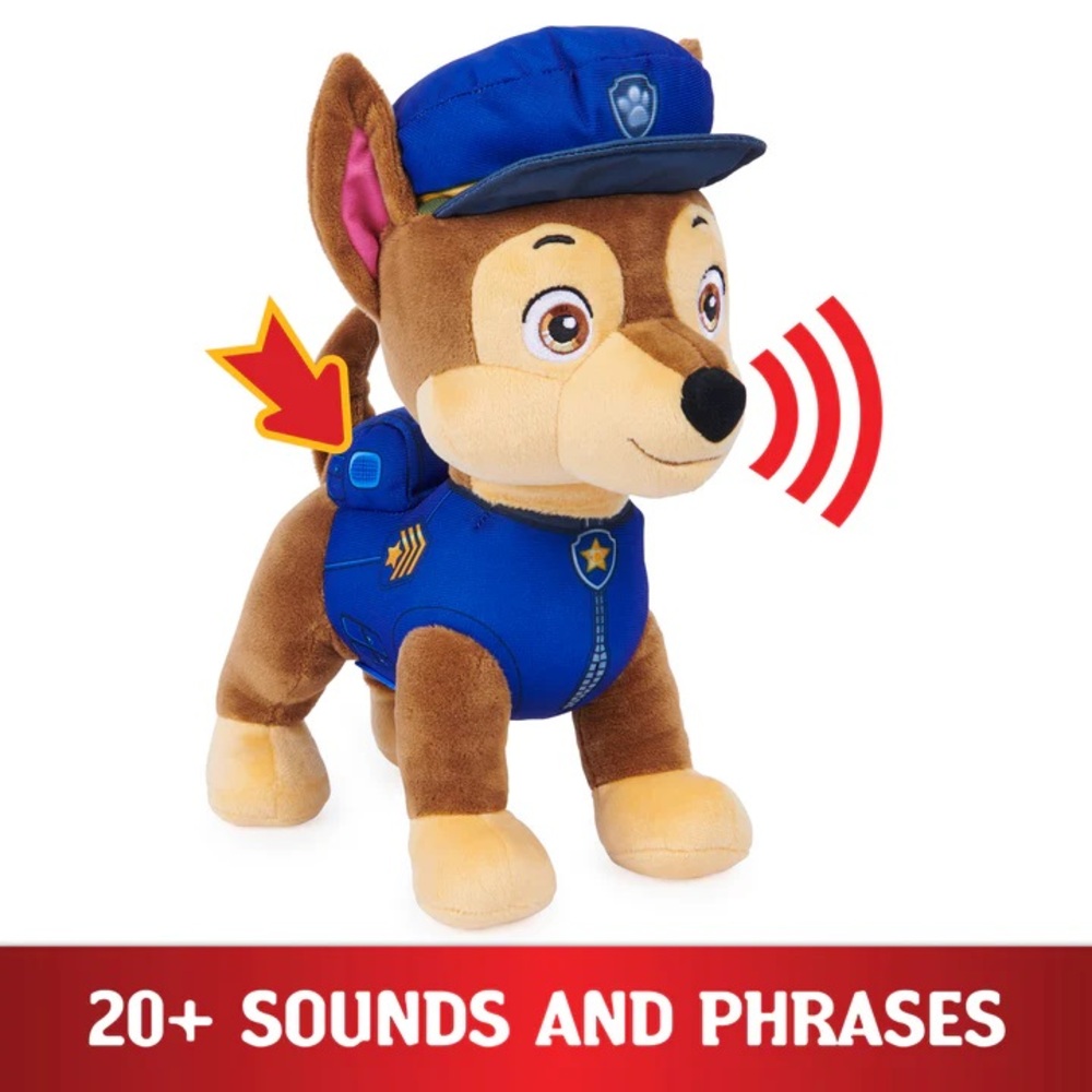 Spin Master Paw Patrol Chase Dog Talking Sounds Plush Stuffed Animal Toy 12"